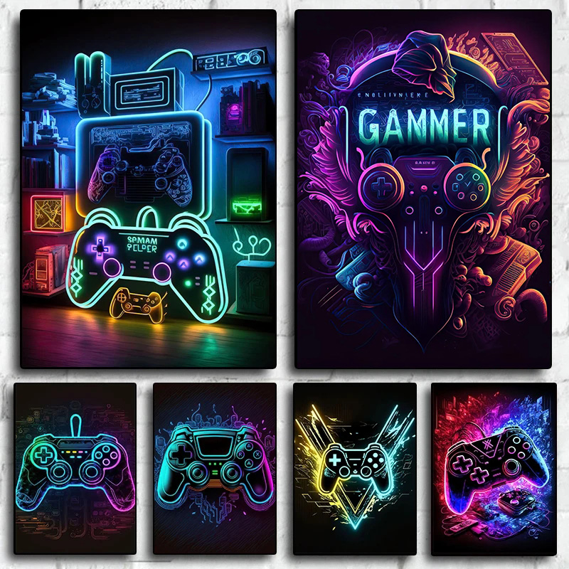 Modern Neon Pop Cool Gaming Wa - Esports Gaming Houses review and price