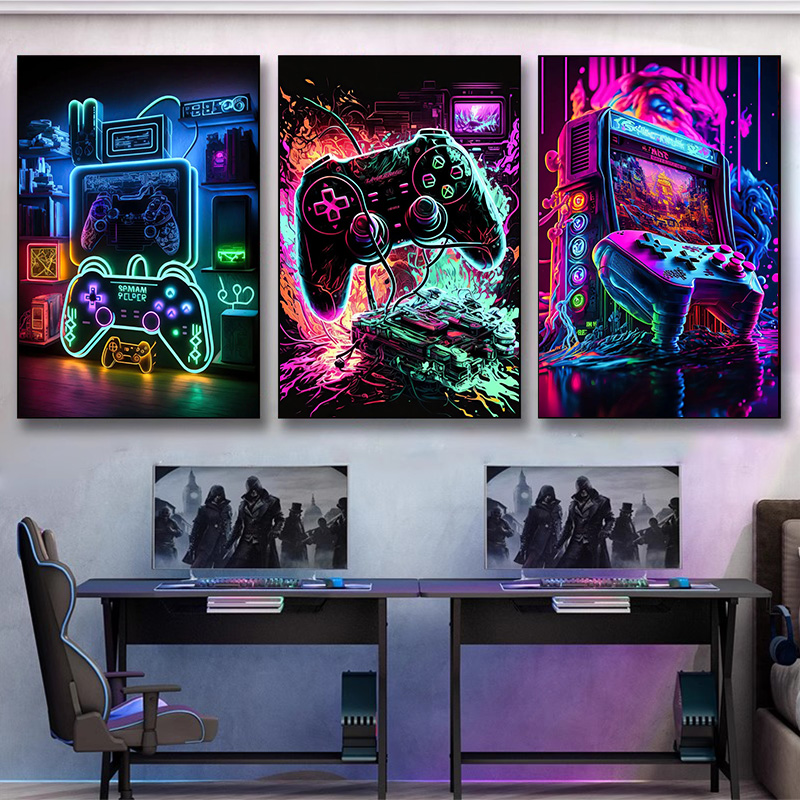 Modern Neon Pop Cool Gaming Wa - Esports Gaming Houses review and price