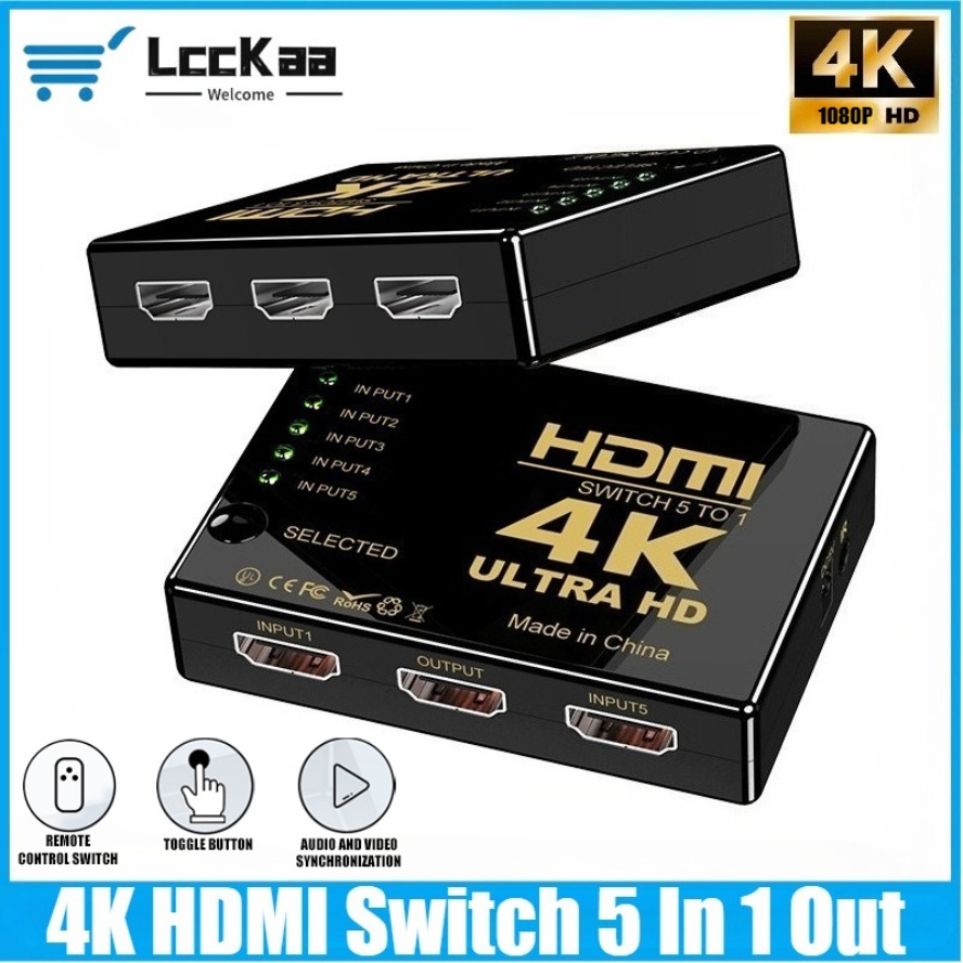 4K HDMI Switch 5 in 1 Out HDMI - Esports Gaming Hub review and price