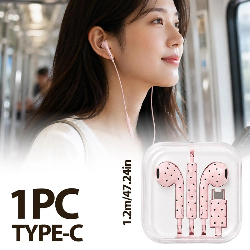 Cute Polka-dot Star Type C Ear - Esports Gaming Earbuds review and price