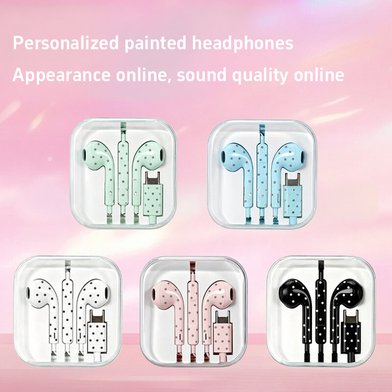 Cute Polka-dot Star Type C Ear - Esports Gaming Earbuds review and price