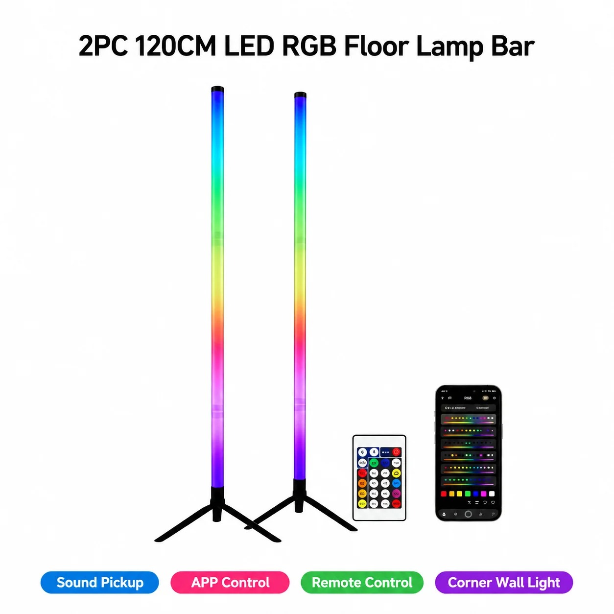 2PCS 120CM RGB Floor Lamp, Sou - Esports In Gaming review and price